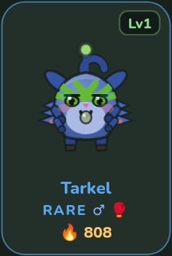 A Brawler Mythling roster card with its level, rarity, and power score